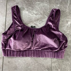 Torrid Curve Bralette Womens 2 2X Purple Berry Velvet‎ Padded Wireless Sport